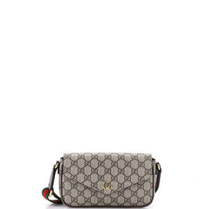 Gucci Mini Ophidia Envelope Flap Shoulder Bag GG Coated Canvas